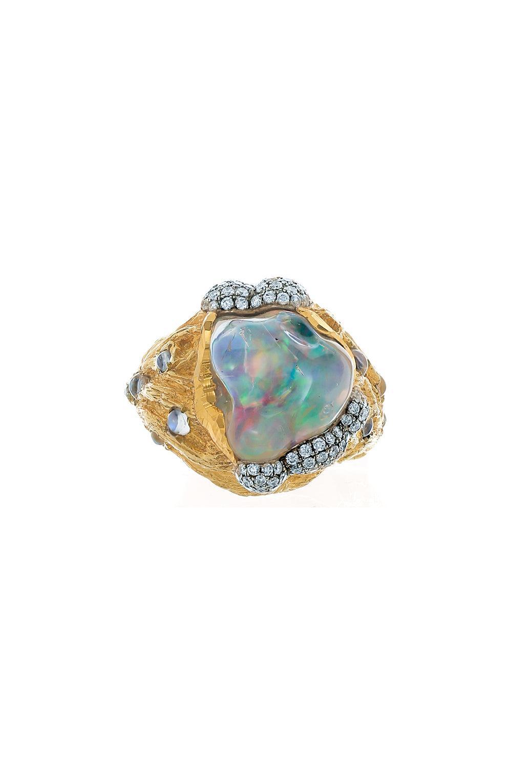 Moonstone Fire Opal Rig-YELLOW GOLD-7.75-JEWELRYFINE JEWELRING-VICTOR VELYAN