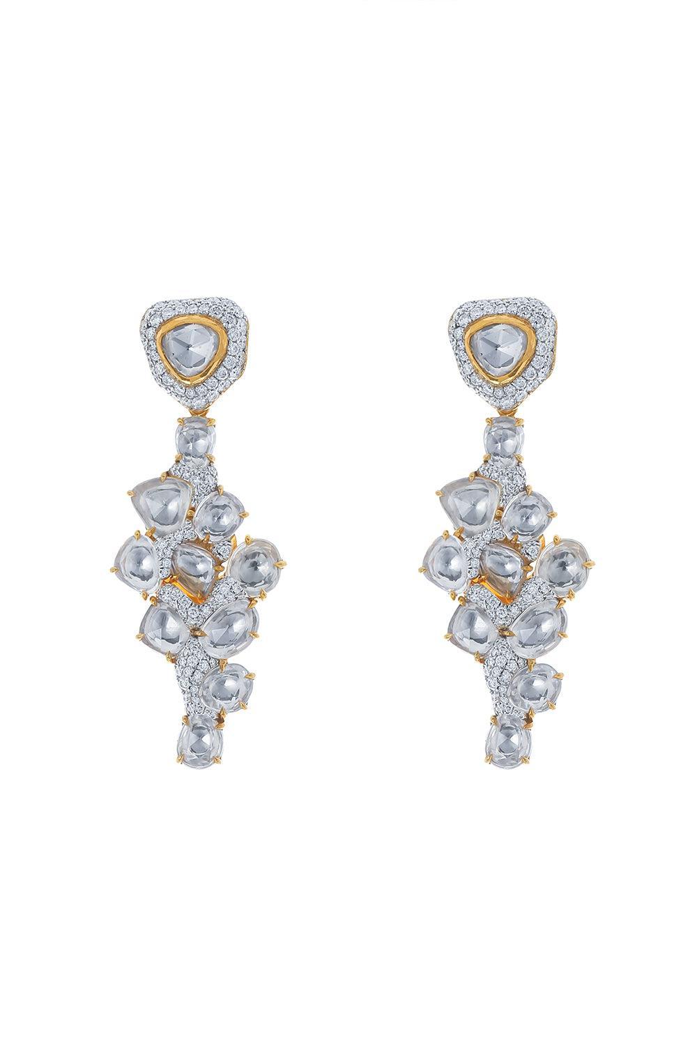 White Sapphire Earrings-YELLOW GOLD-JEWELRYFINE JEWELEARRING-VICTOR VELYAN