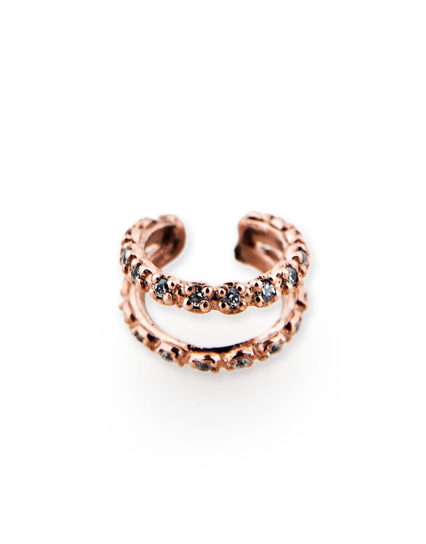 JACQUIE AICHE-Double Pave Diamond Earcuff-ROSE GOLD