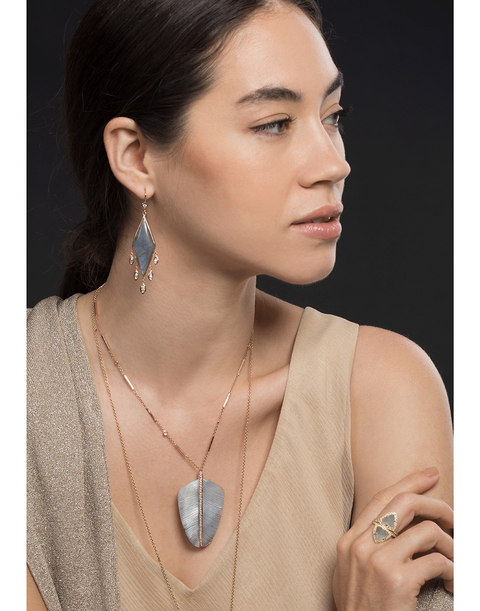 JACQUIE AICHE-Labradorite Pillow Kite Diamond Earrings-ROSE GOLD