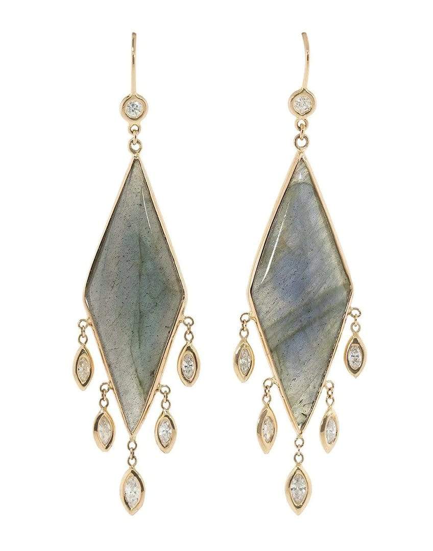 JACQUIE AICHE-Labradorite Pillow Kite Diamond Earrings-ROSE GOLD