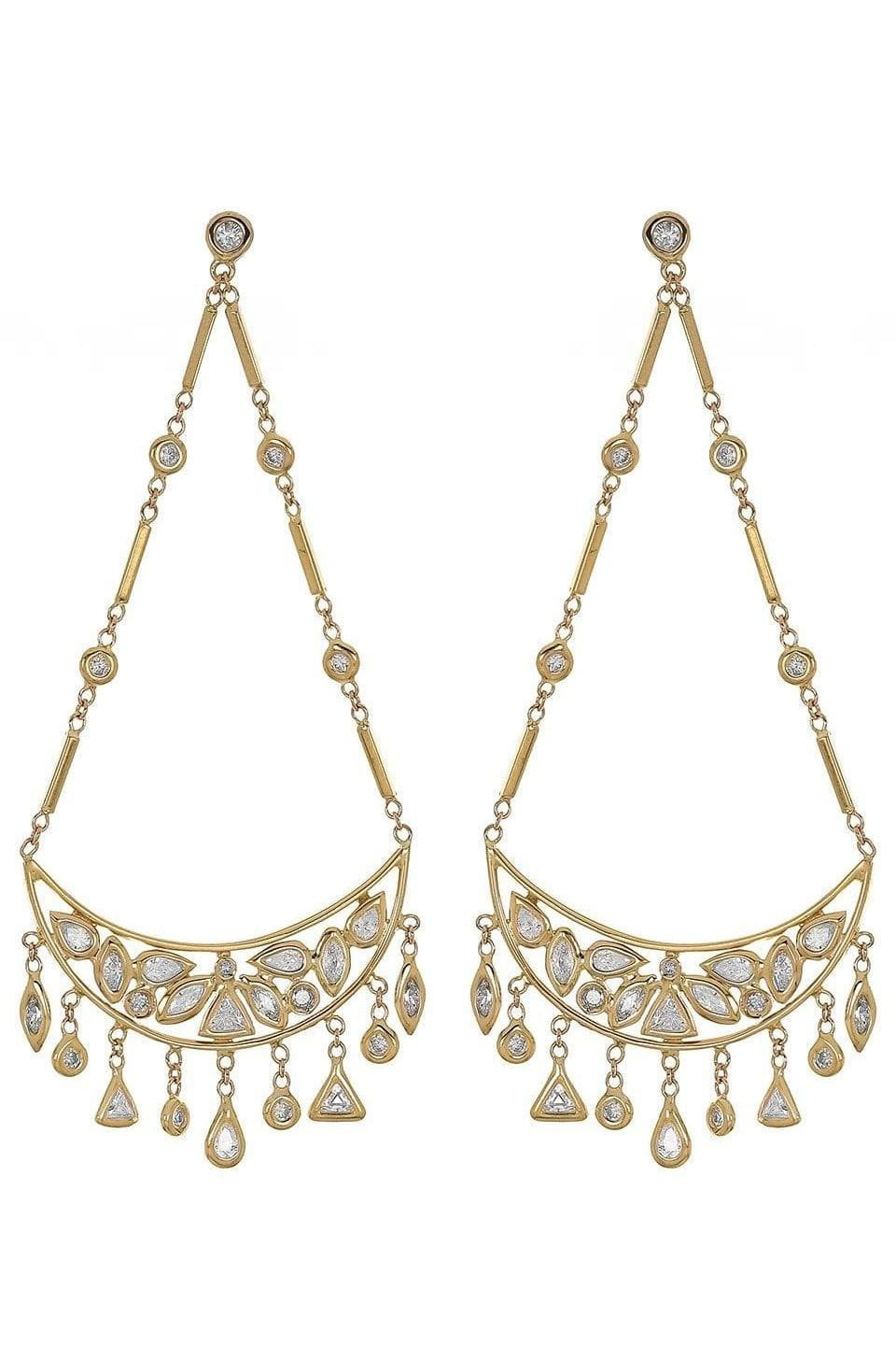 JACQUIE AICHE-Half Moon Shaker Earrings-YELLOW GOLD
