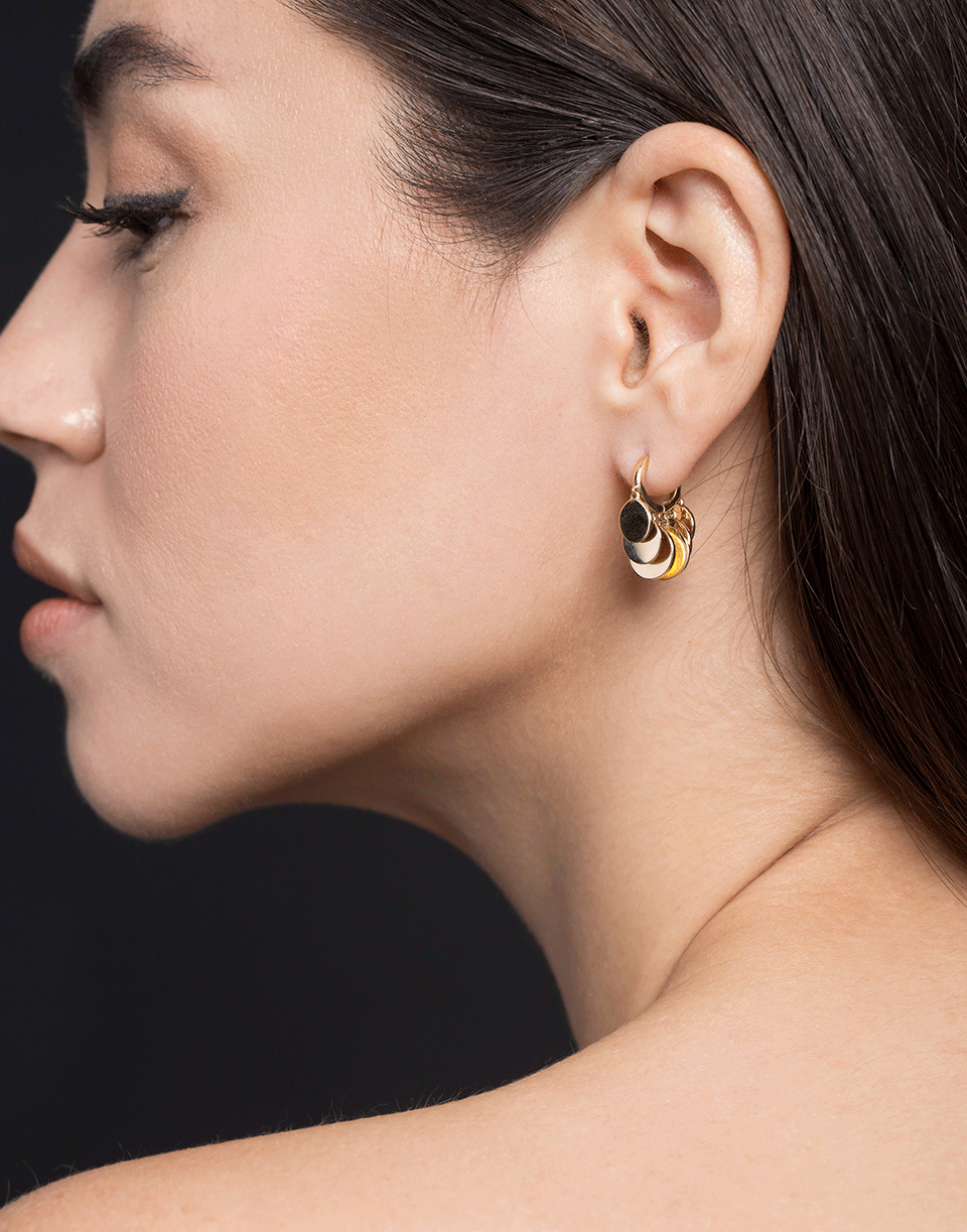 JACQUIE AICHE-Large Disco Shaker Hoops-YELLOW GOLD