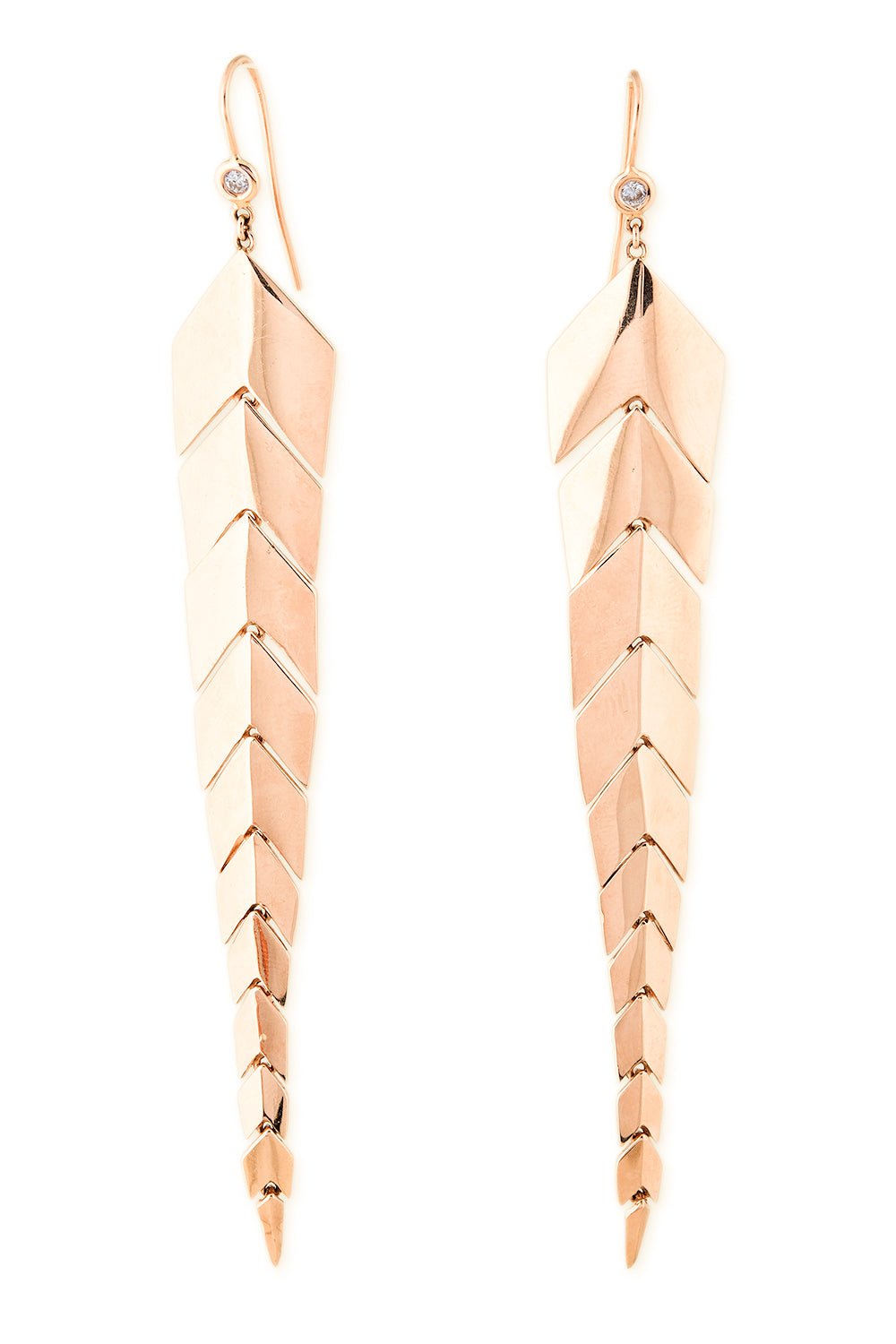 JACQUIE AICHE-Medium Fishtail Earrings-YELLOW GOLD