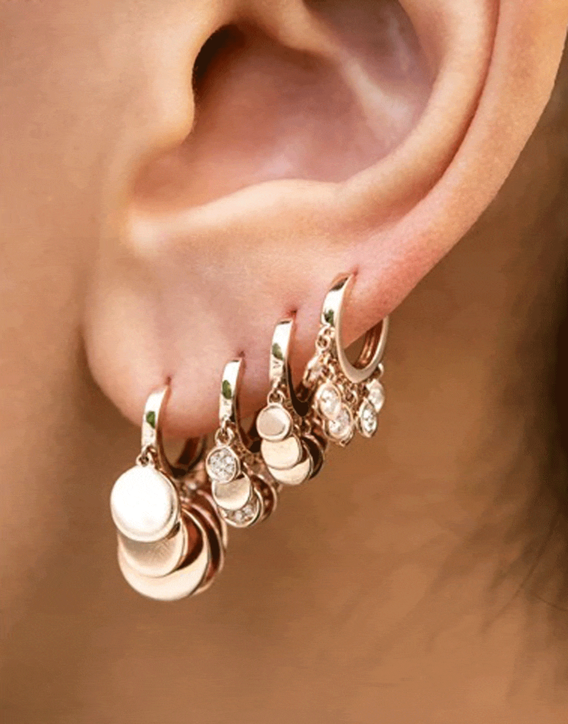 JACQUIE AICHE-Mini XL Disco Shaker Hoops-YELLOW GOLD