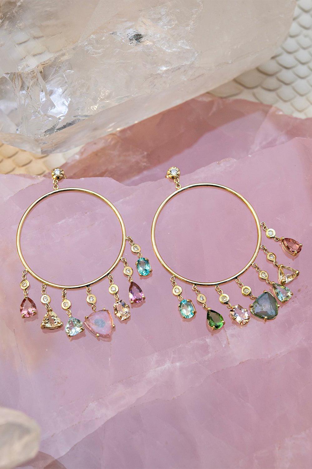 JACQUIE AICHE-Sophia Shaker Front Facing Hoop Earrings-YELLOW GOLD