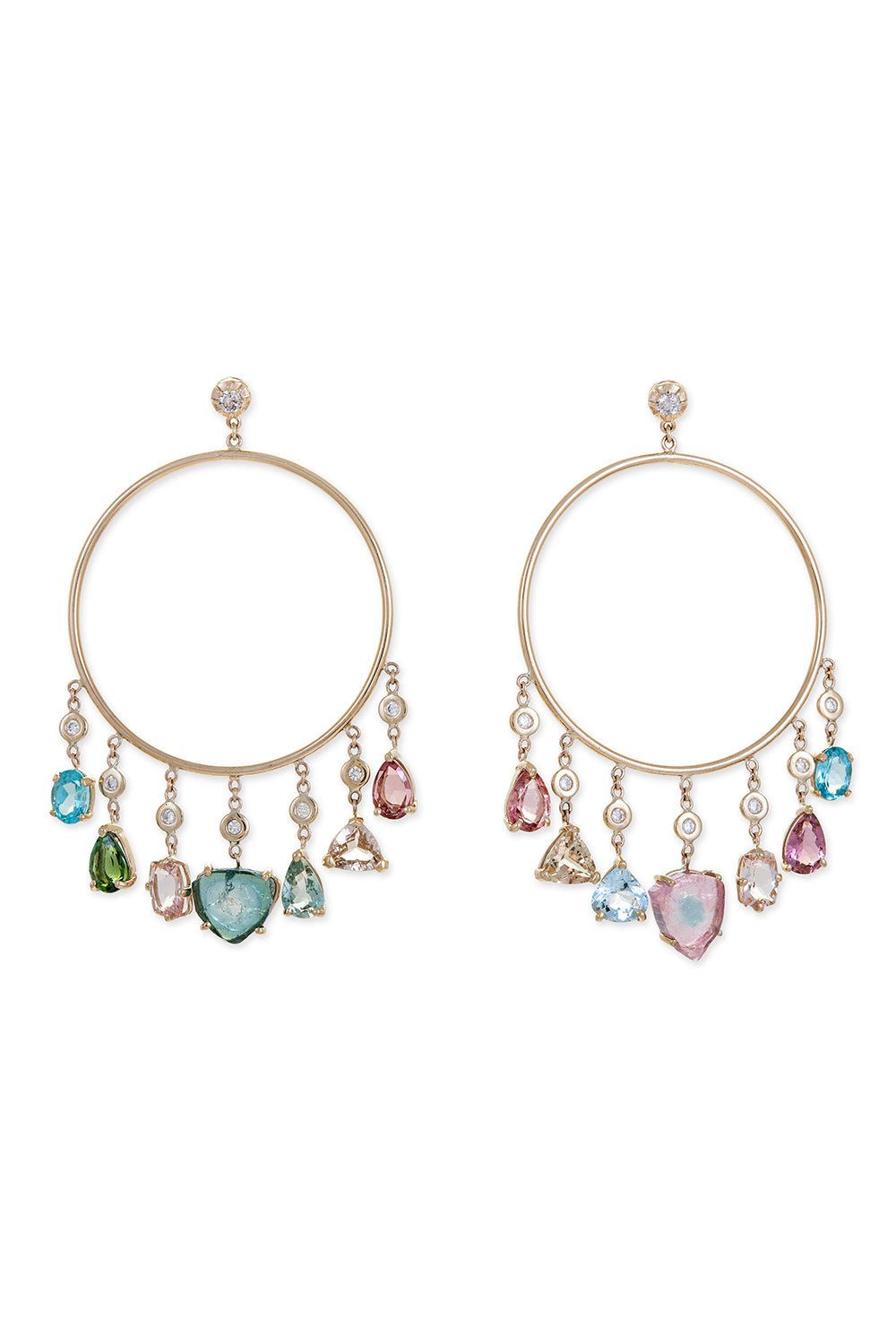 JACQUIE AICHE-Sophia Shaker Front Facing Hoop Earrings-YELLOW GOLD