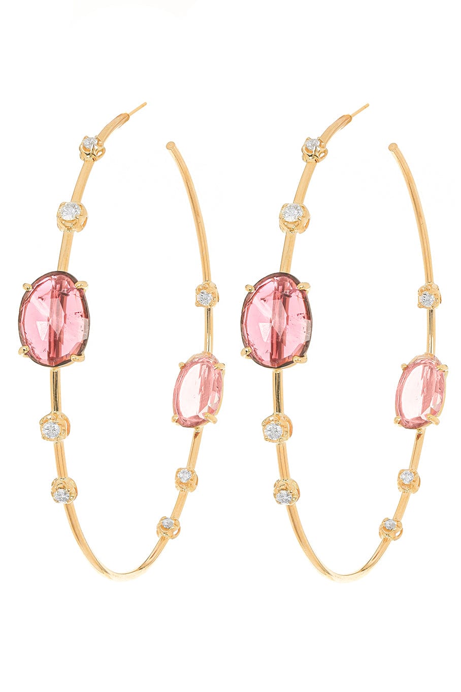 JACQUIE AICHE-Tourmaline Slice Inside Out Hoops-YELLOW GOLD