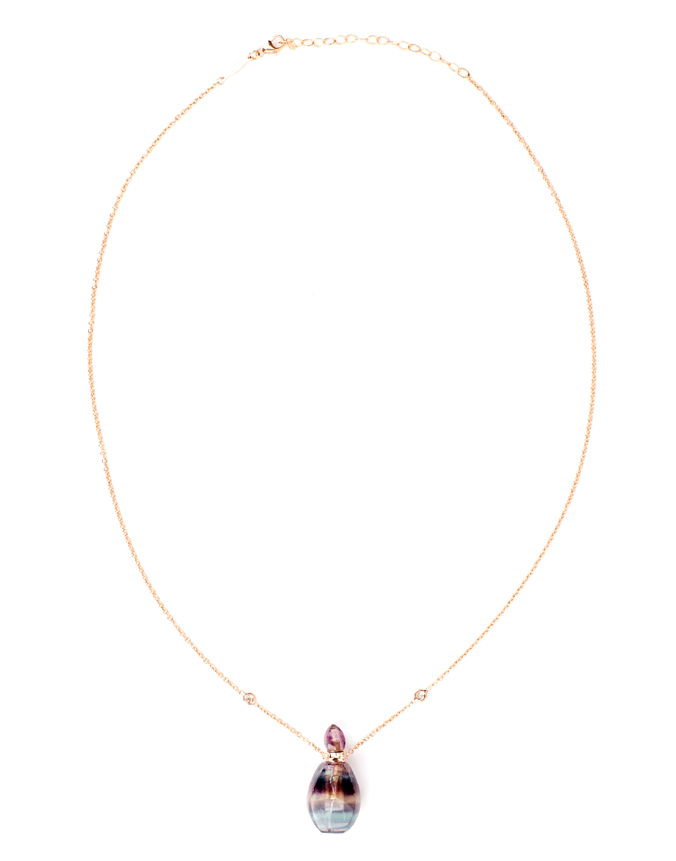 JACQUIE AICHE-Aladdin Purple And Blue Fluorite Potion Bottle Necklace-ROSE GOLD