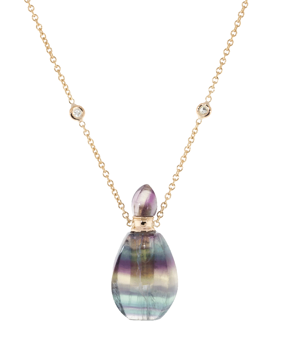 JACQUIE AICHE-Aladdin Purple And Blue Fluorite Potion Bottle Necklace-ROSE GOLD