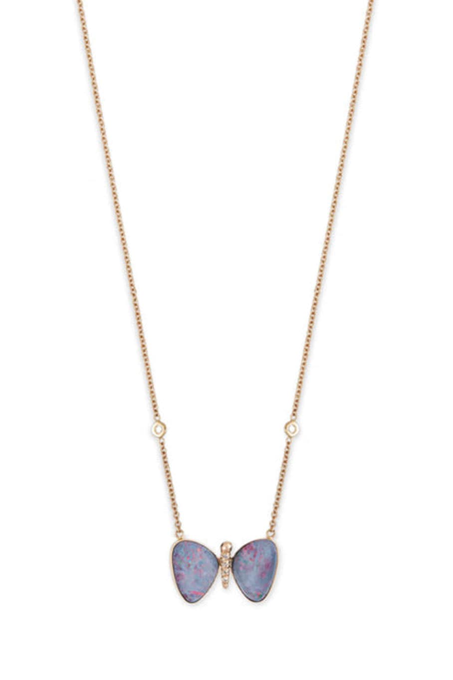 JACQUIE AICHE-Austrailian Opal Butterfly Necklace-ROSE GOLD