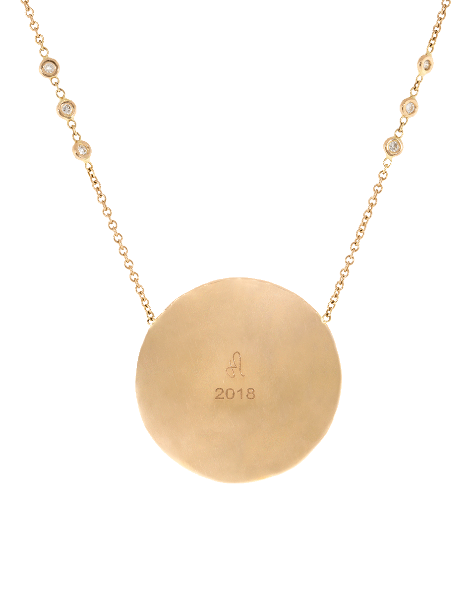 JACQUIE AICHE-Crescent And Eye Burst Opal Inlay Necklace-ROSE GOLD