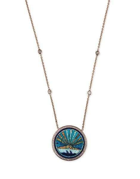JACQUIE AICHE-Diamond & Opal Sunshine Necklace-ROSE GOLD