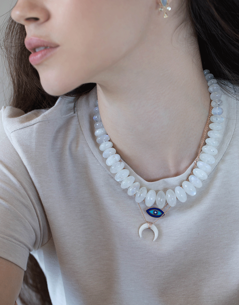 JACQUIE AICHE-Graduated Moonstone Necklace-ROSE GOLD