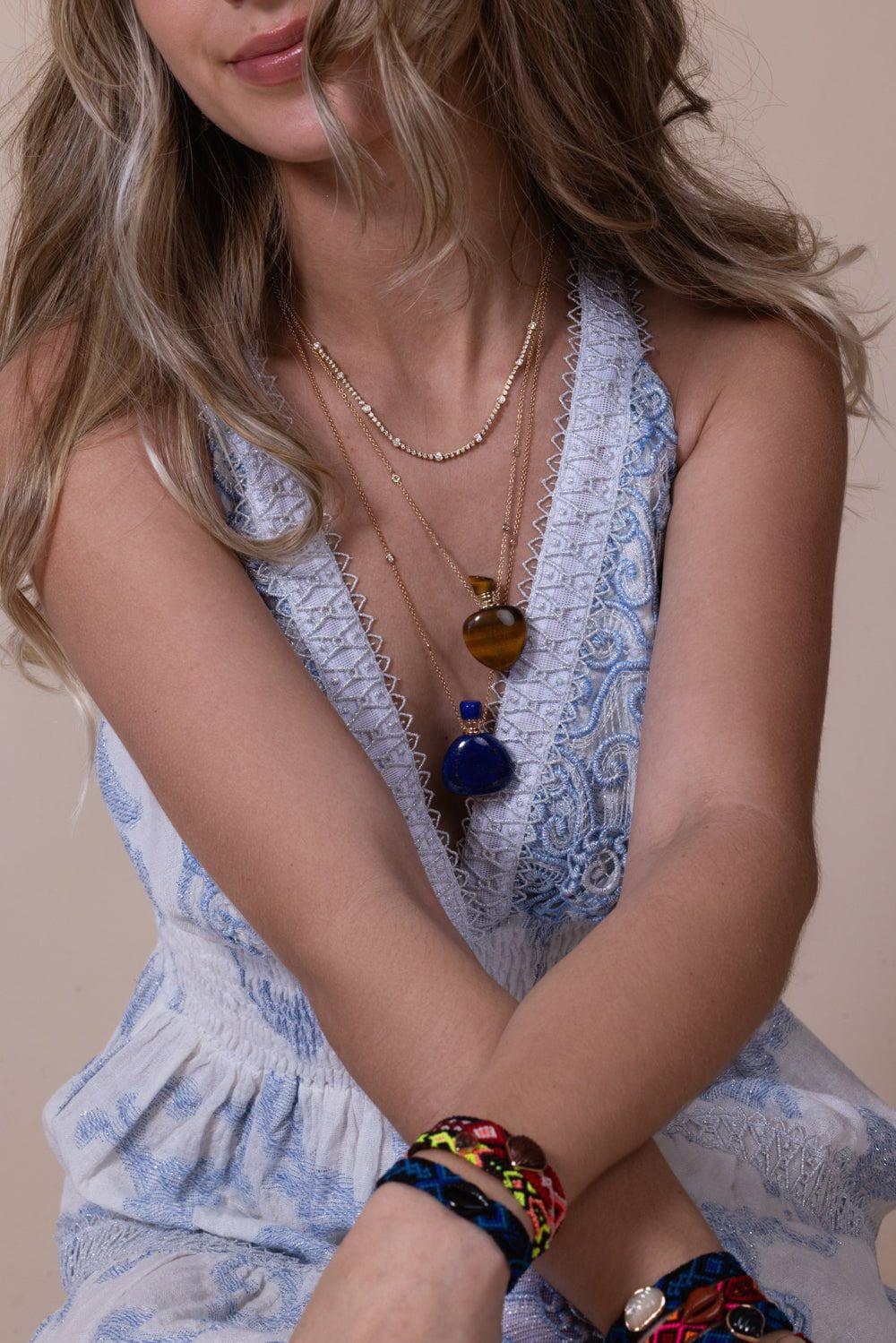 JACQUIE AICHE-Lapis Potion Bottle Necklace-ROSE GOLD