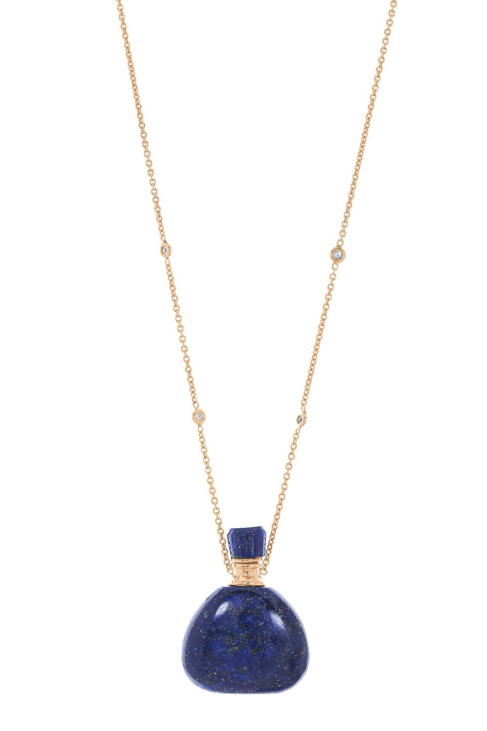 JACQUIE AICHE-Lapis Potion Bottle Necklace-ROSE GOLD