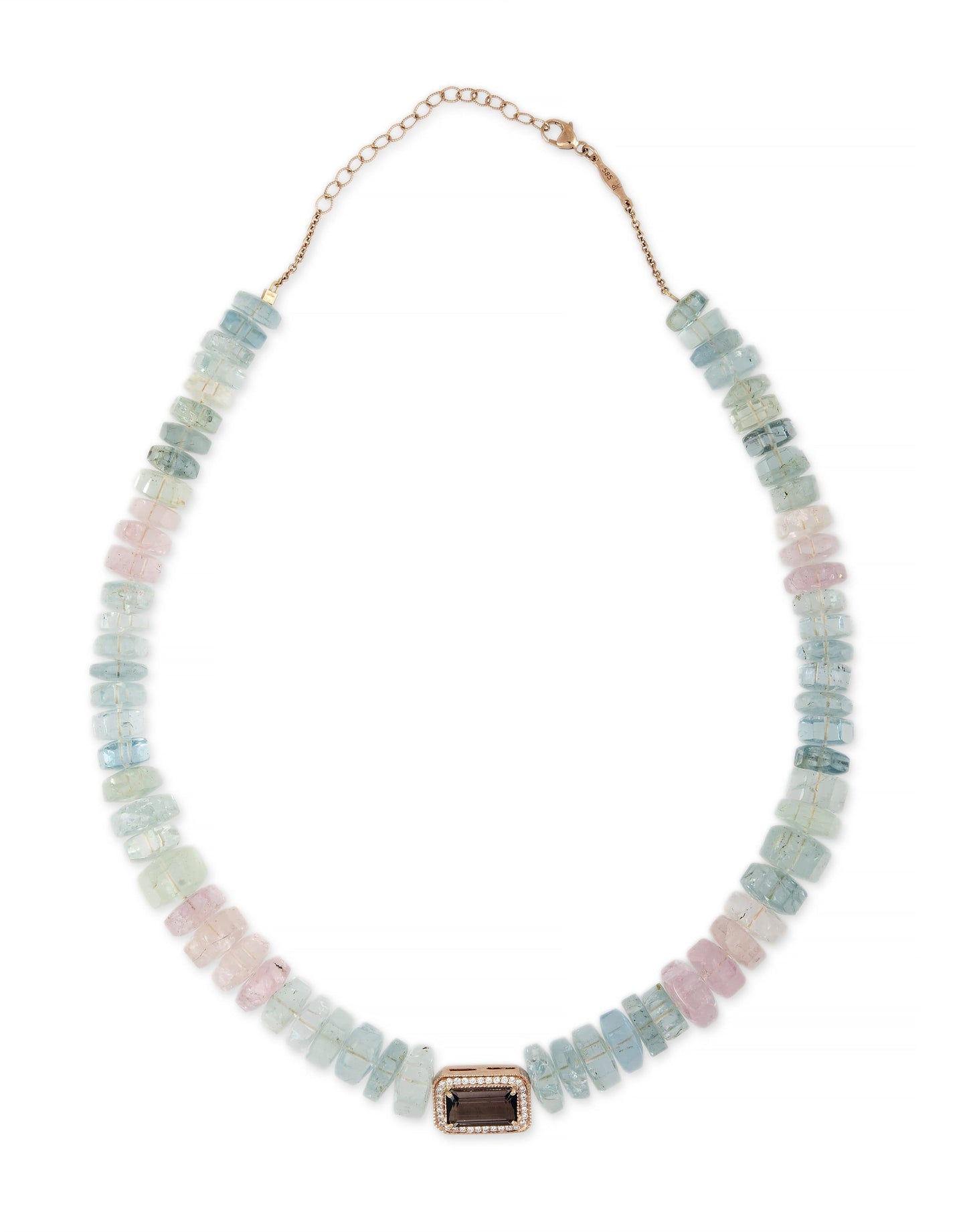 JACQUIE AICHE-Purple Tourmaline Beaded Necklace-ROSE GOLD