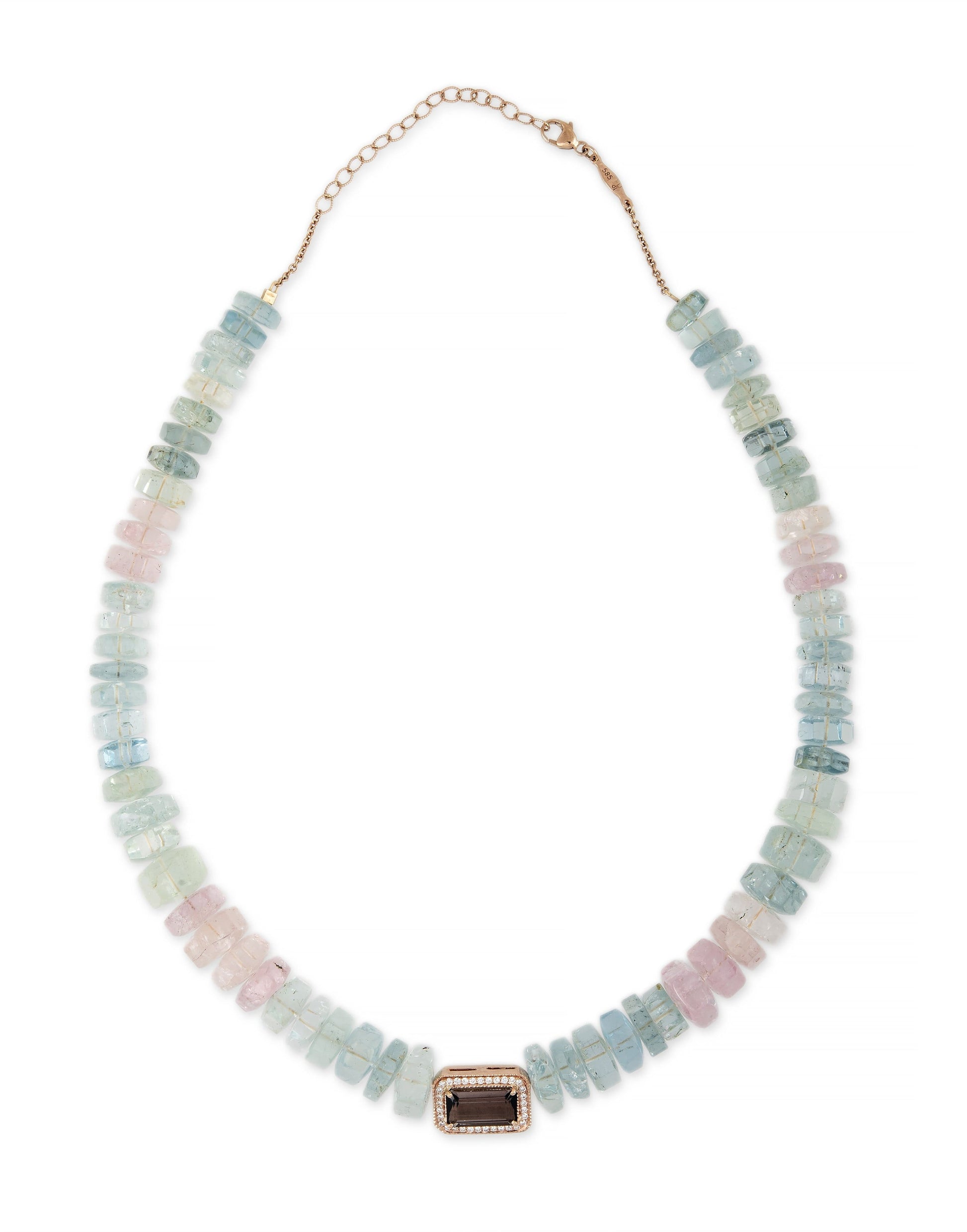 JACQUIE AICHE-Purple Tourmaline Beaded Necklace-ROSE GOLD