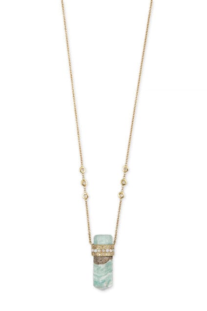 JACQUIE AICHE-Caribbean Calcite Crystal Necklace-YELLOW GOLD
