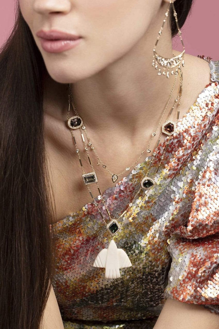 JACQUIE AICHE-Carved Thunderbird Necklace-YELLOW GOLD