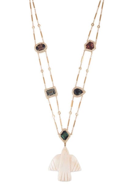 JACQUIE AICHE-Carved Thunderbird Necklace-YELLOW GOLD