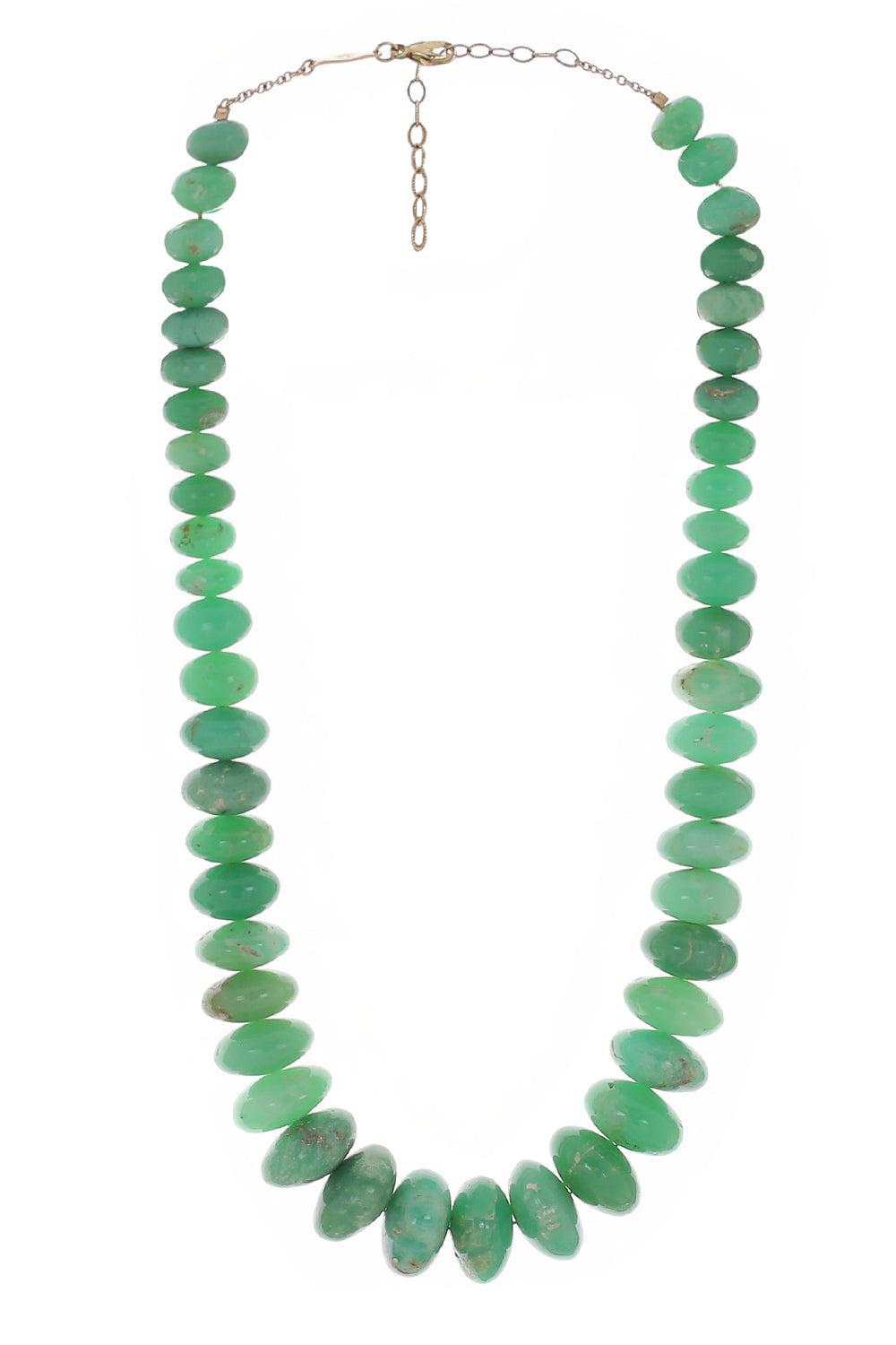 Chrysoprase Graduated Beaded Necklace-YELLOW GOLD-JEWELRYFINE JEWELNECKLACE O-JACQUIE AICHE