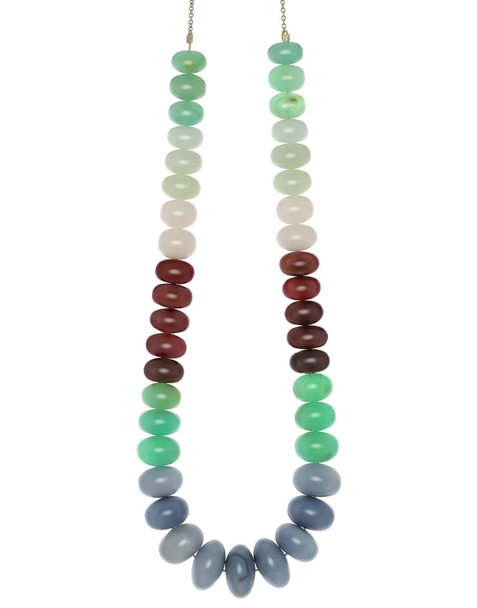 JACQUIE AICHE-Large Multi Opal Bead Necklace-YELLOW GOLD