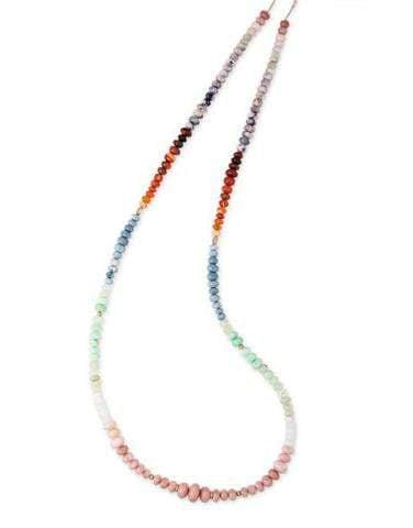 JACQUIE AICHE-Multi Opal Bead Necklace-YELLOW GOLD