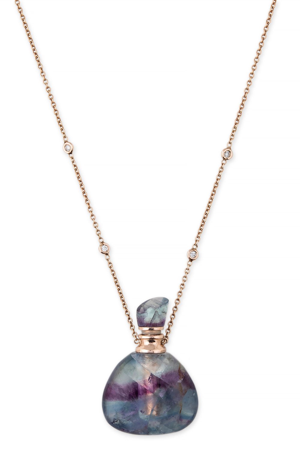 JACQUIE AICHE-Small Fluorite Potion Necklace - Yellow Gold-YELLOW GOLD