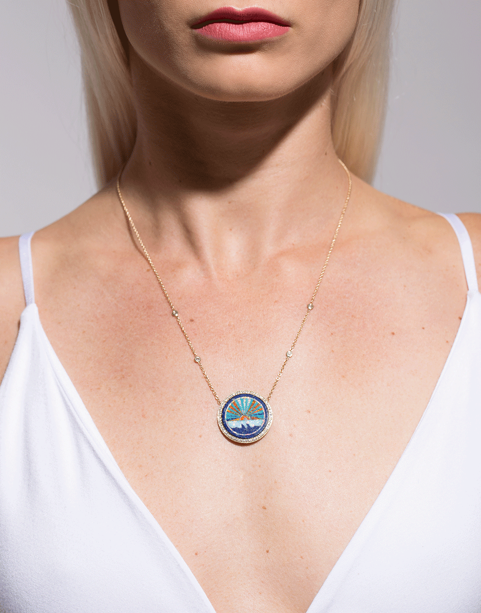 JACQUIE AICHE-Sunset Opal Inlay Necklace-YELLOW GOLD
