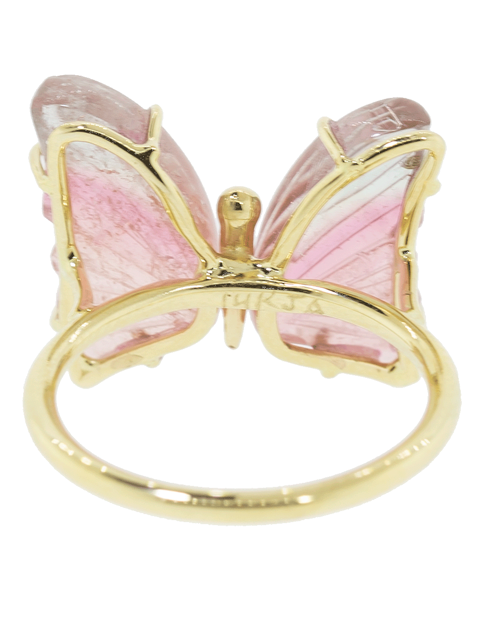 JACQUIE AICHE-Medium Tourmaline Butterfly Ring-YELLOW GOLD