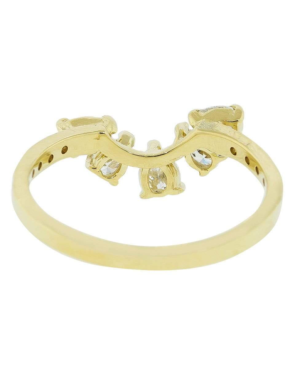 JACQUIE AICHE-Five Diamond Teardrop Stacking Ring-YELLOW GOLD