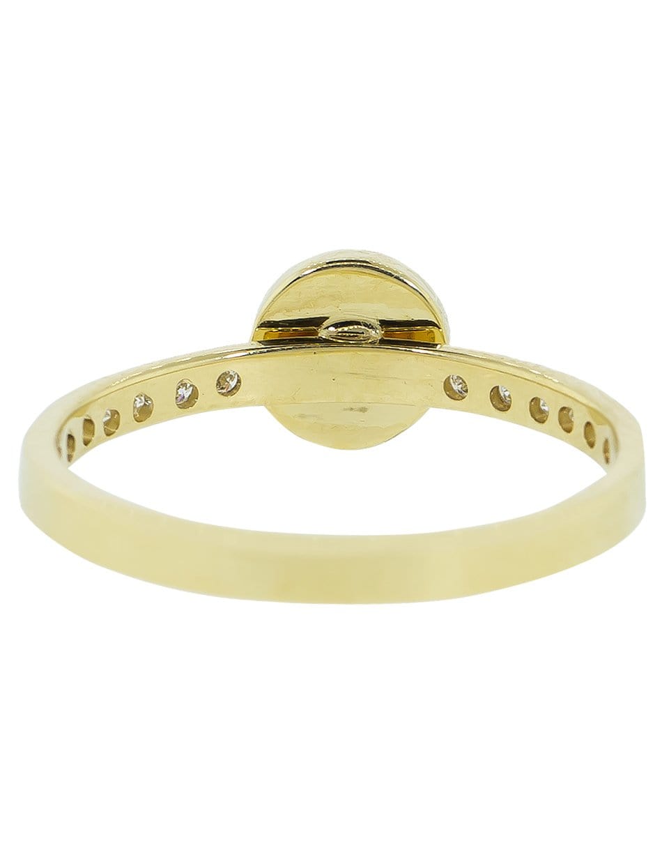 JACQUIE AICHE-Round Moonstone Bezel Ring-YELLOW GOLD