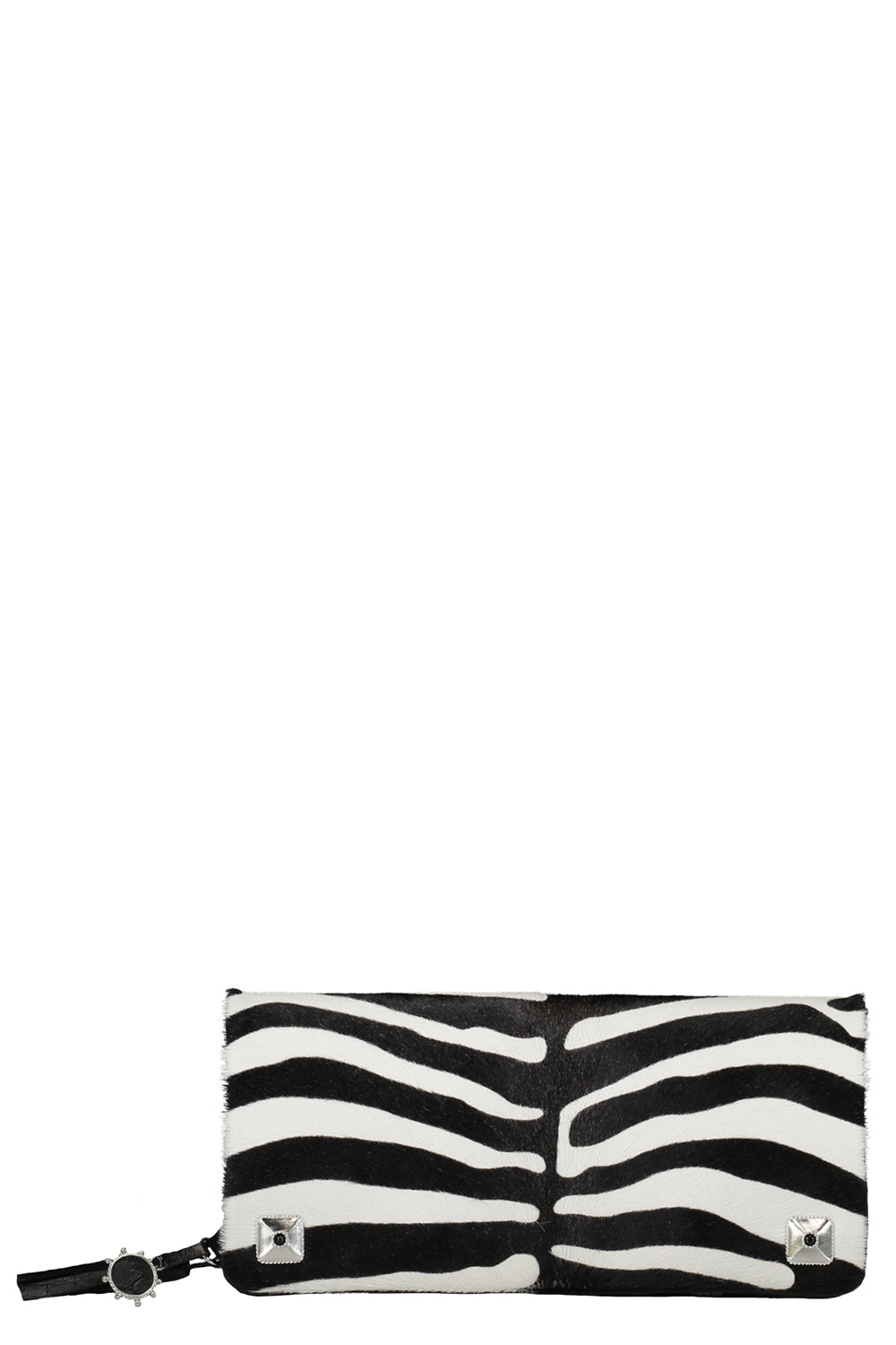 Fold-Over Clutch - Zebra-BLACK/SILVER-HANDBAGCLUTCHES-JADA LOVELESS