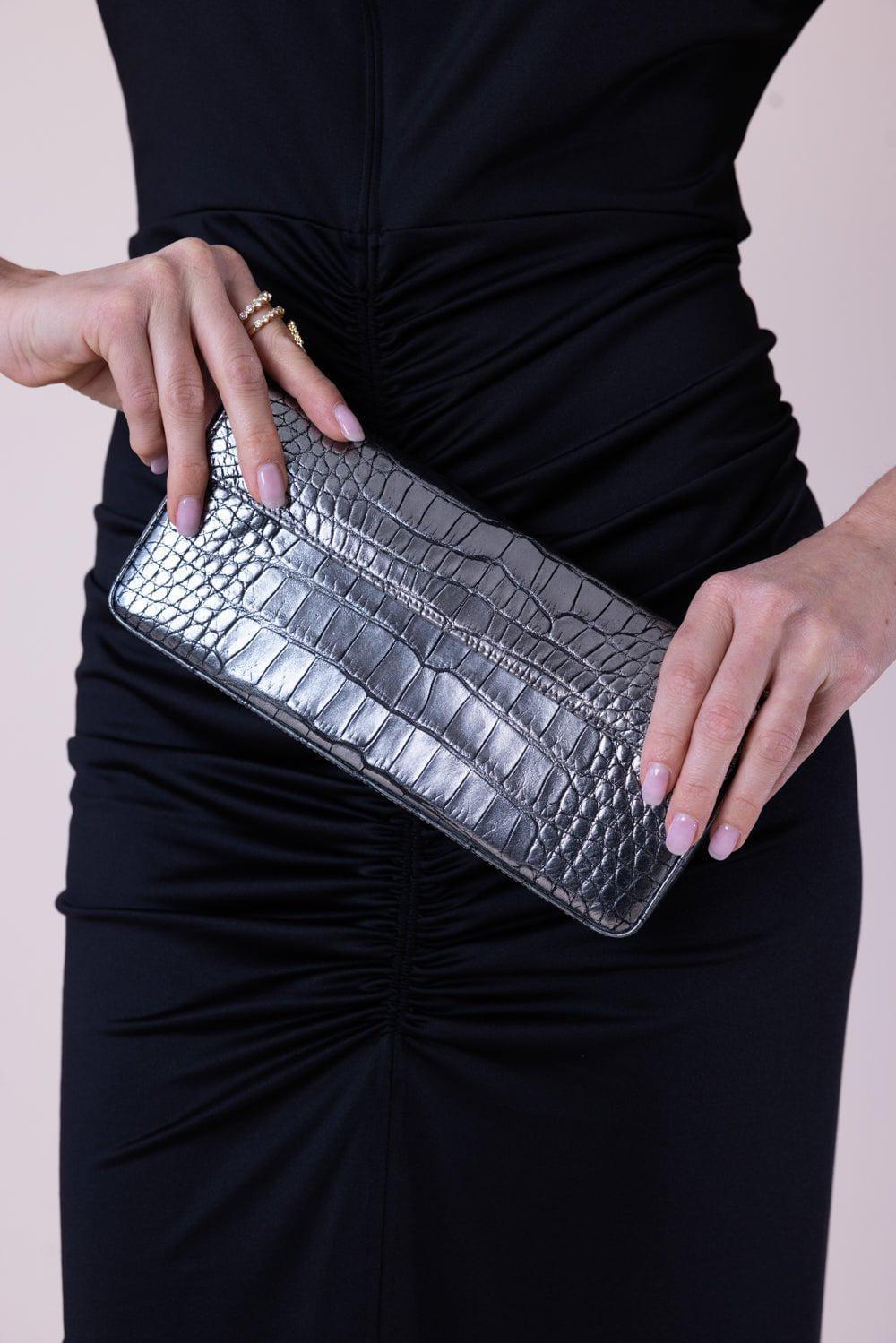 JADA LOVELESS-Parker Box Clutch - Silver-SILVER