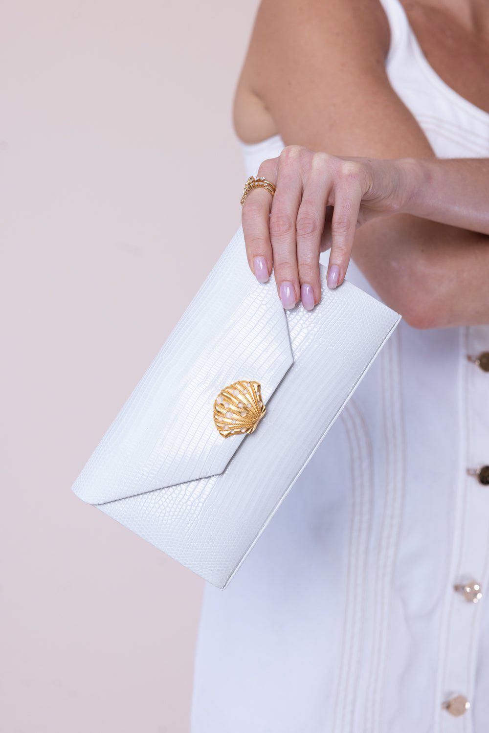 JADA LOVELESS-Isabel Box Clutch - White-WHITE