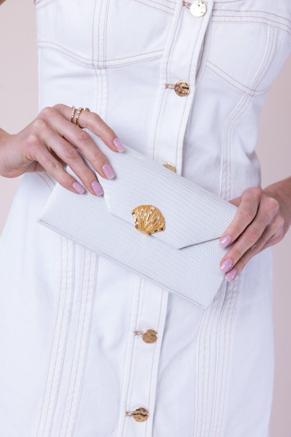 JADA LOVELESS-Isabel Box Clutch - White-WHITE