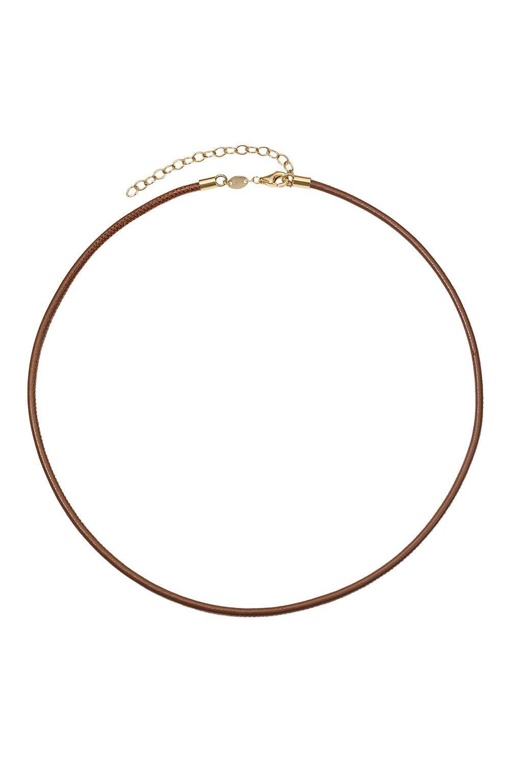 Tobacco Thin Cord Necklace-YELLOW GOLD-16-JEWELRYFINE JEWELNECKLACE O-JADE RUZZO