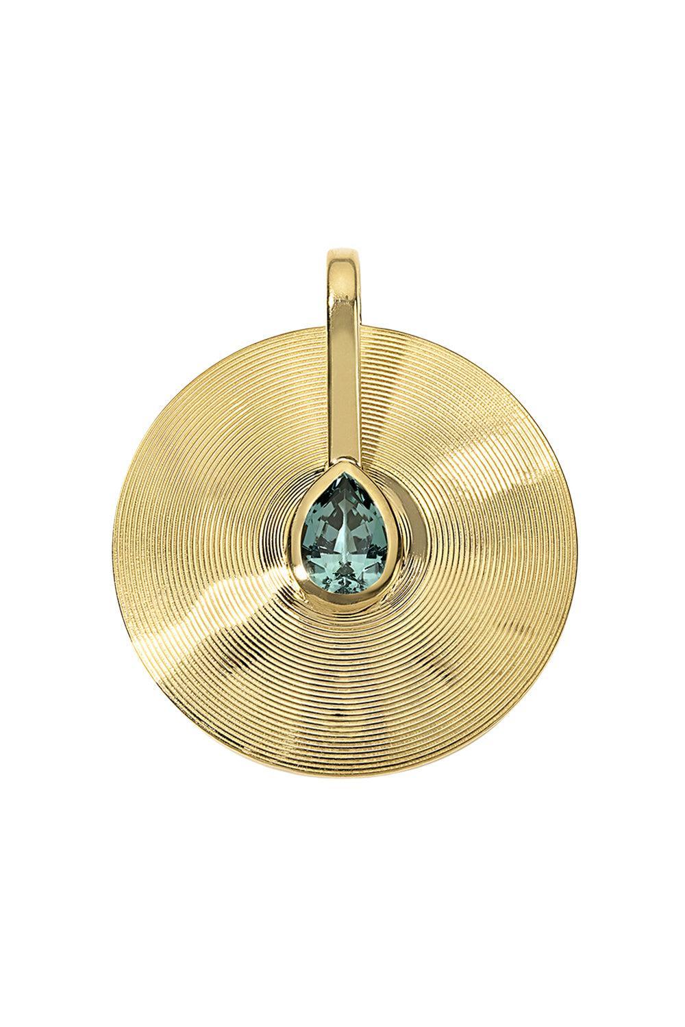 Seafoam Tourmaline Medium Faceted Cymbal Pendant-YELLOW GOLD-M-JEWELRYFINE JEWELPENDANT-JADE RUZZO