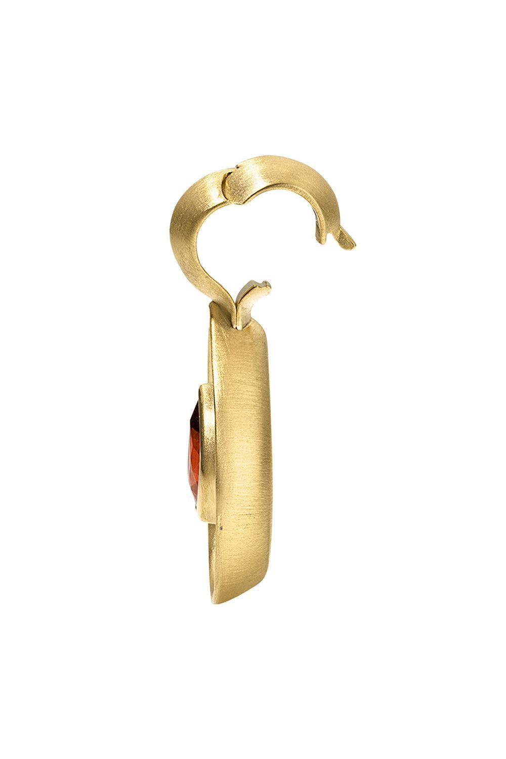 Spessartite Garnet Gong Pendant-YELLOW GOLD-JEWELRYFINE JEWELPENDANT-JADE RUZZO