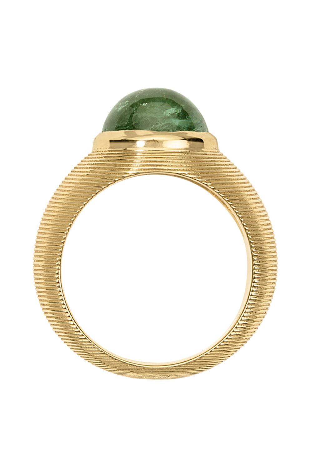Green Tourmaline Cymbal Ring-YELLOW GOLD-6.5-JEWELRYFINE JEWELRING-JADE RUZZO
