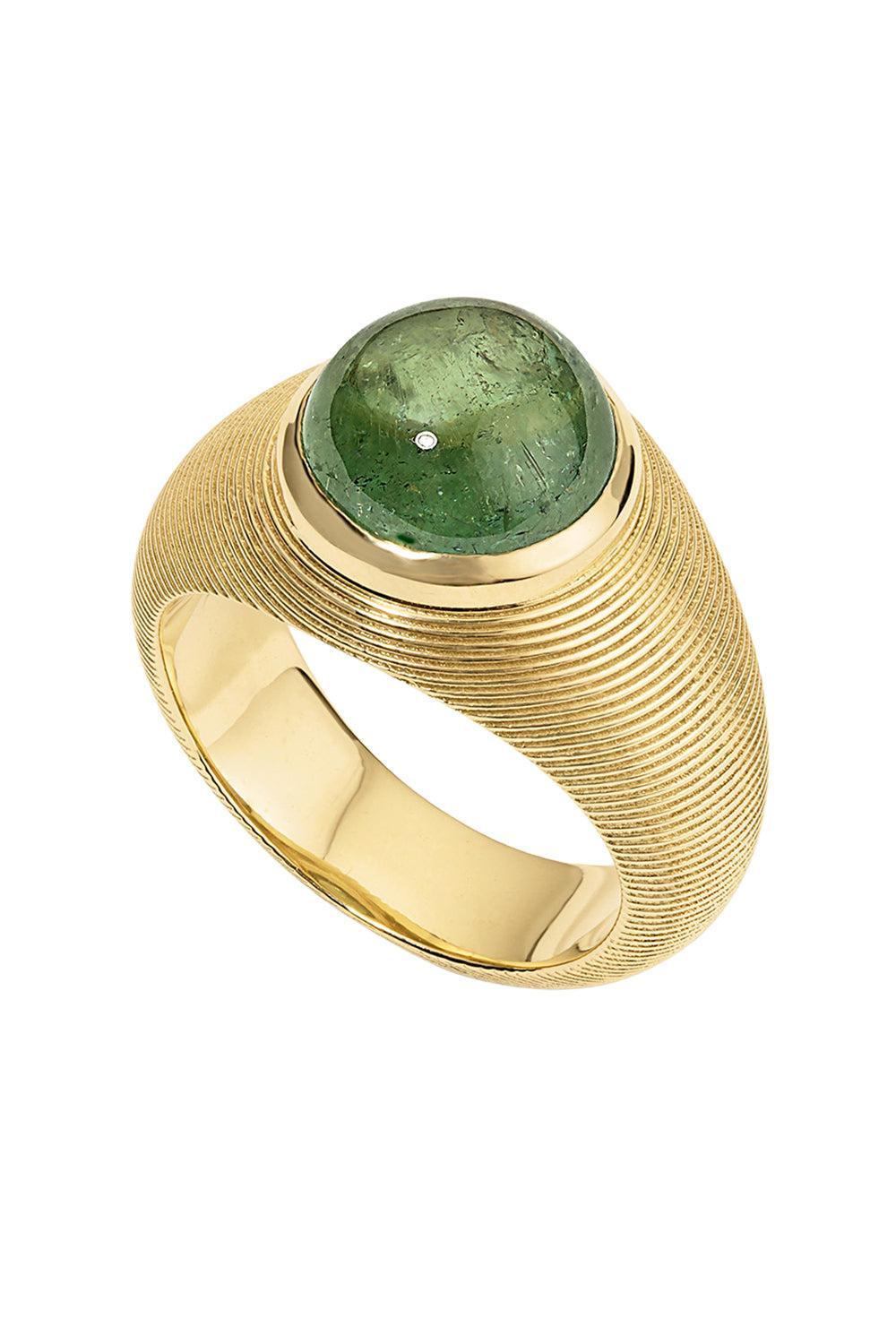 Green Tourmaline Cymbal Ring-YELLOW GOLD-6.5-JEWELRYFINE JEWELRING-JADE RUZZO