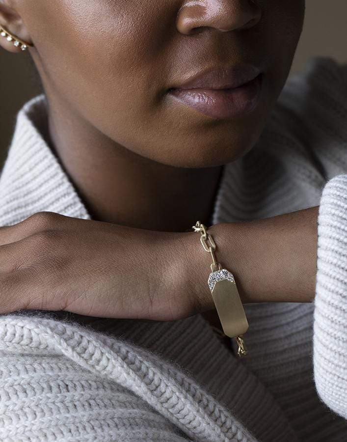 JADE TRAU-Diamond ID Bracelet-YELLOW GOLD