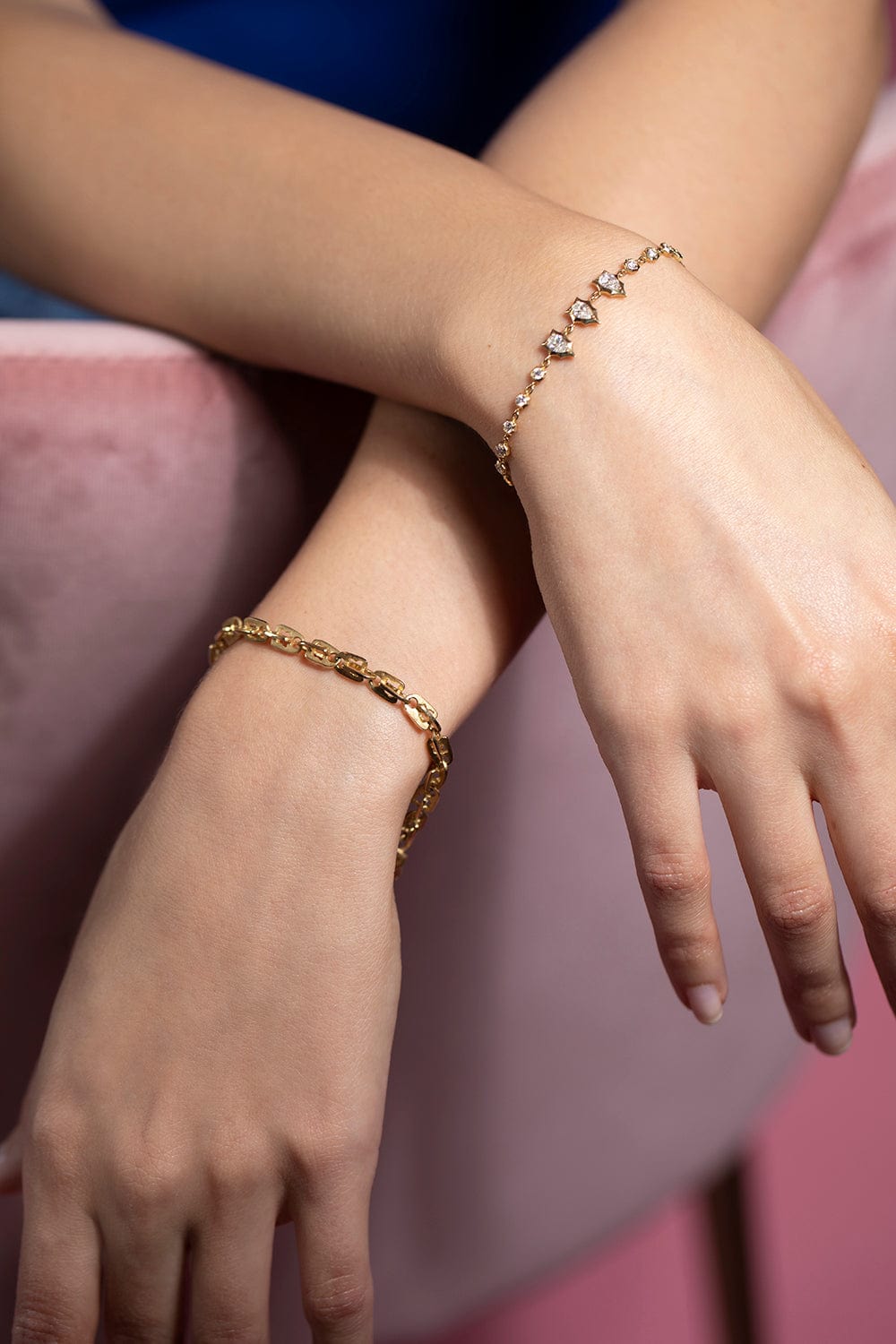 JADE TRAU-Envoy Diamond Line Bracelet - Yellow Gold-YELLOW GOLD