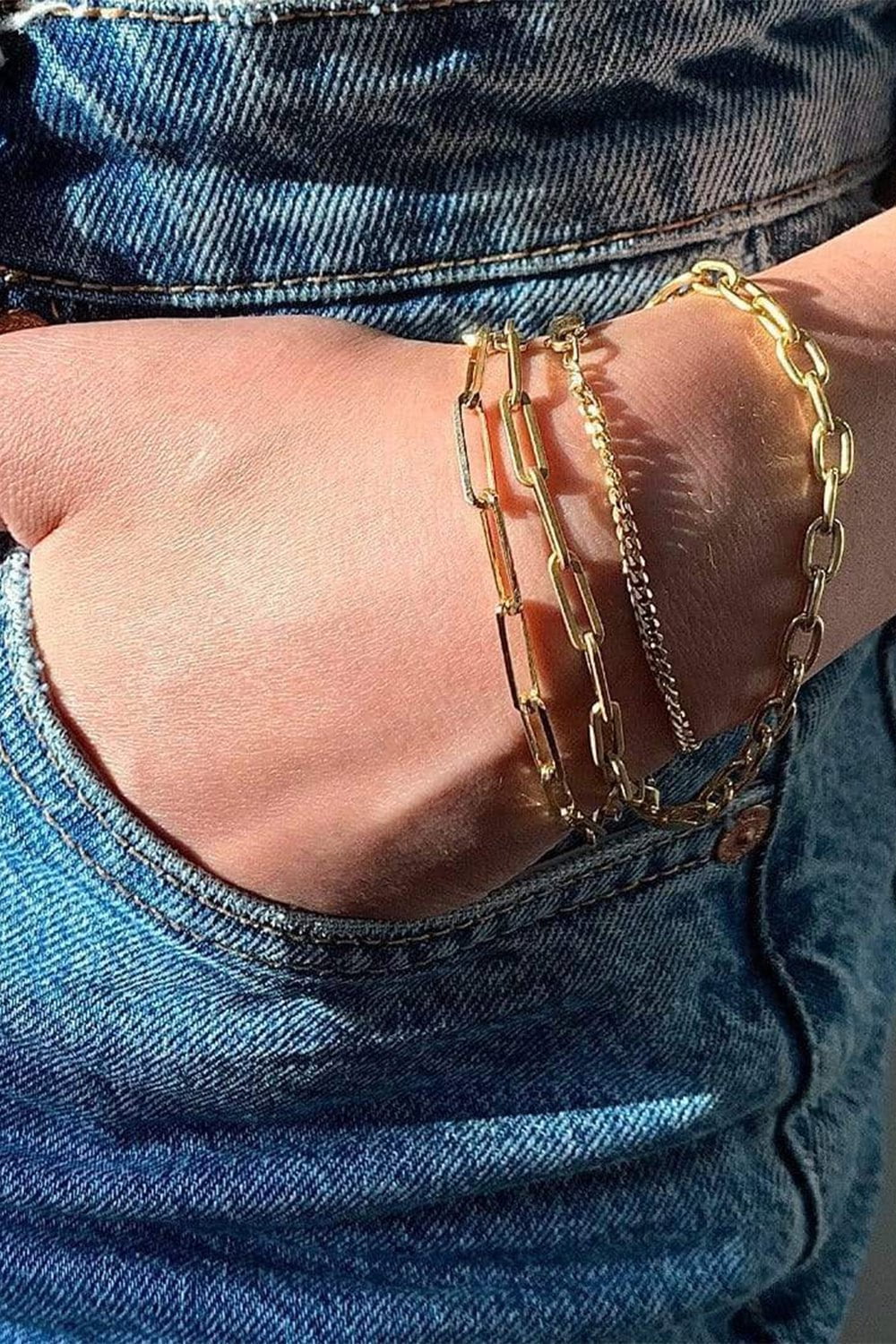 JADE TRAU-Large Oval Link Bracelet-YELLOW GOLD