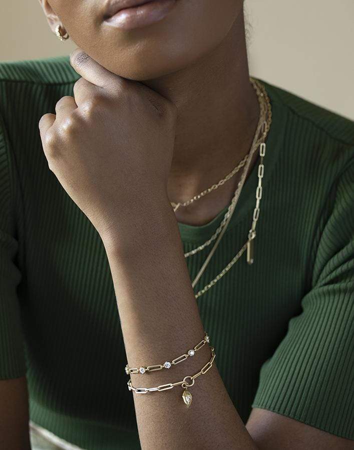 JADE TRAU-Phoebe Diamond Chain Bracelet-YELLOW GOLD
