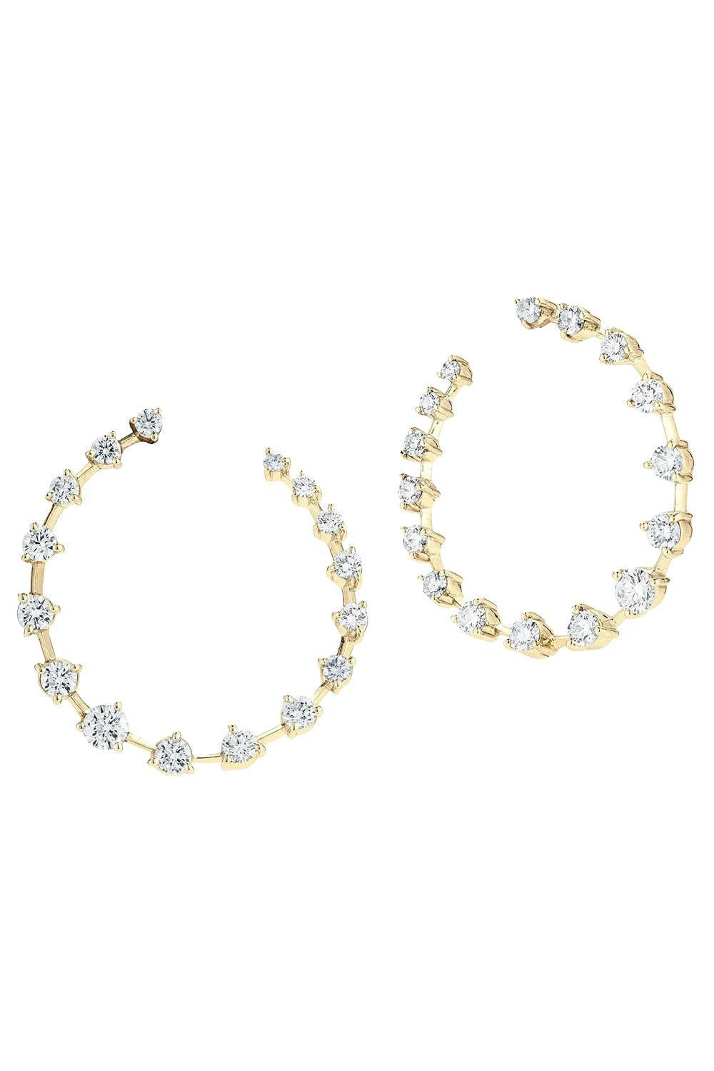 Diamond Crescent Hoops - Yellow Gold-YELLOW GOLD-JEWELRYFINE JEWELEARRING-JADE TRAU