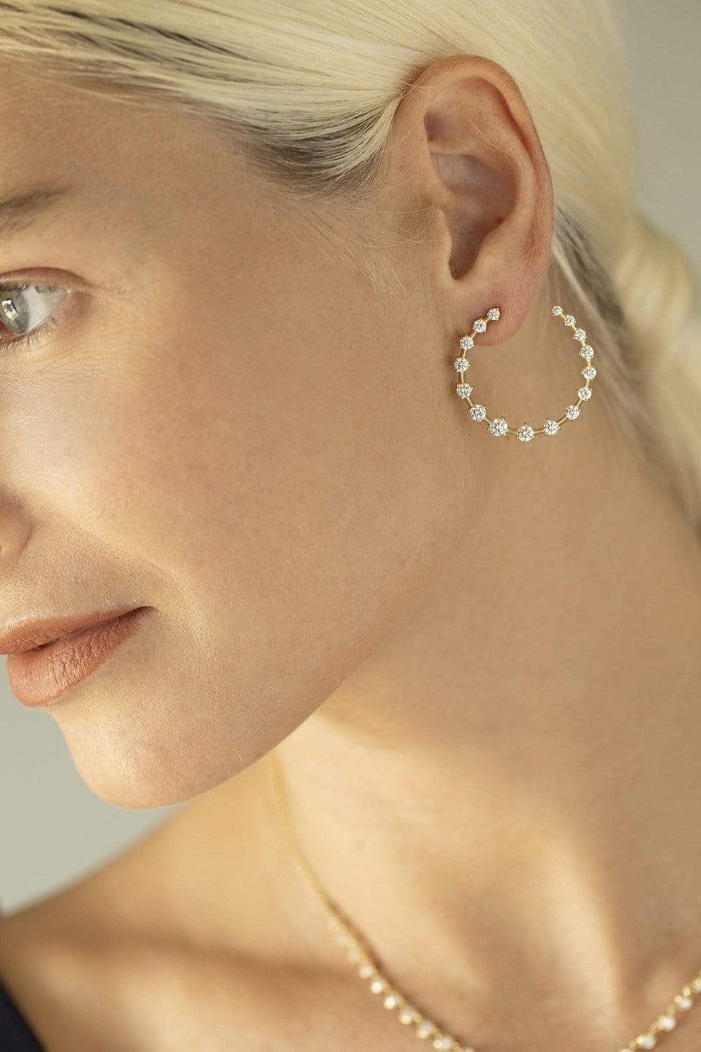 JADE TRAU-Diamond Crescent Hoops - Yellow Gold-YELLOW GOLD