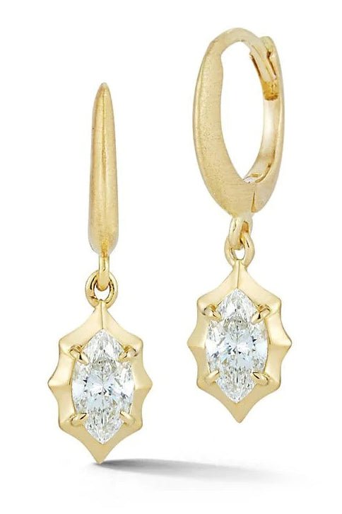JADE TRAU-Maverick Drop Huggies - Yellow Gold-YELLOW GOLD