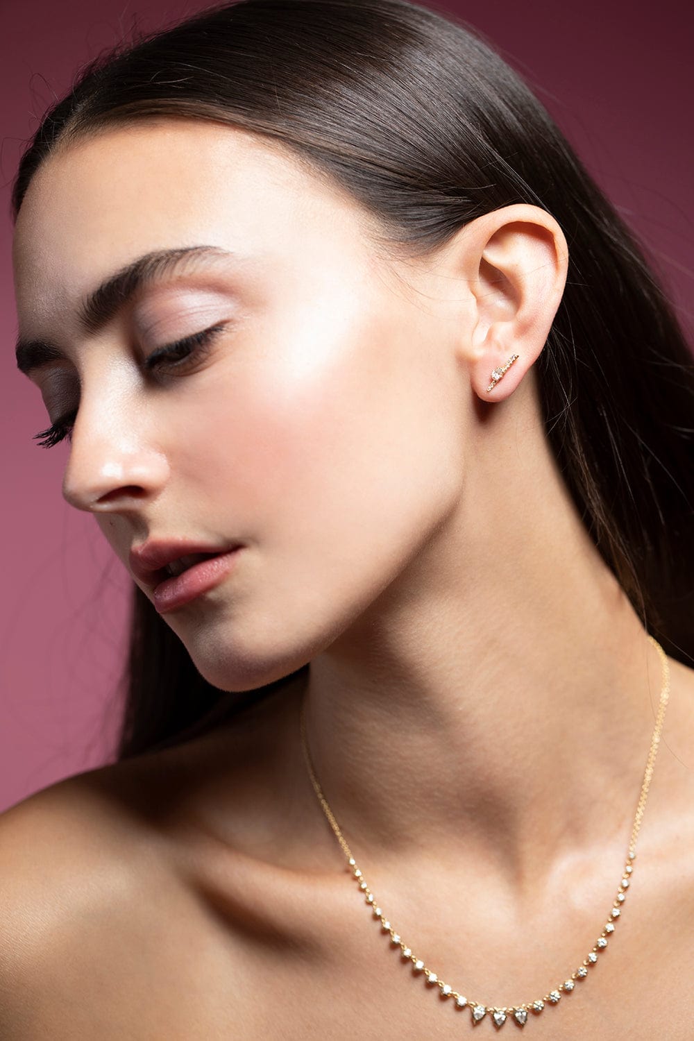 JADE TRAU-Rae Diamond Pave Studs-YELLOW GOLD